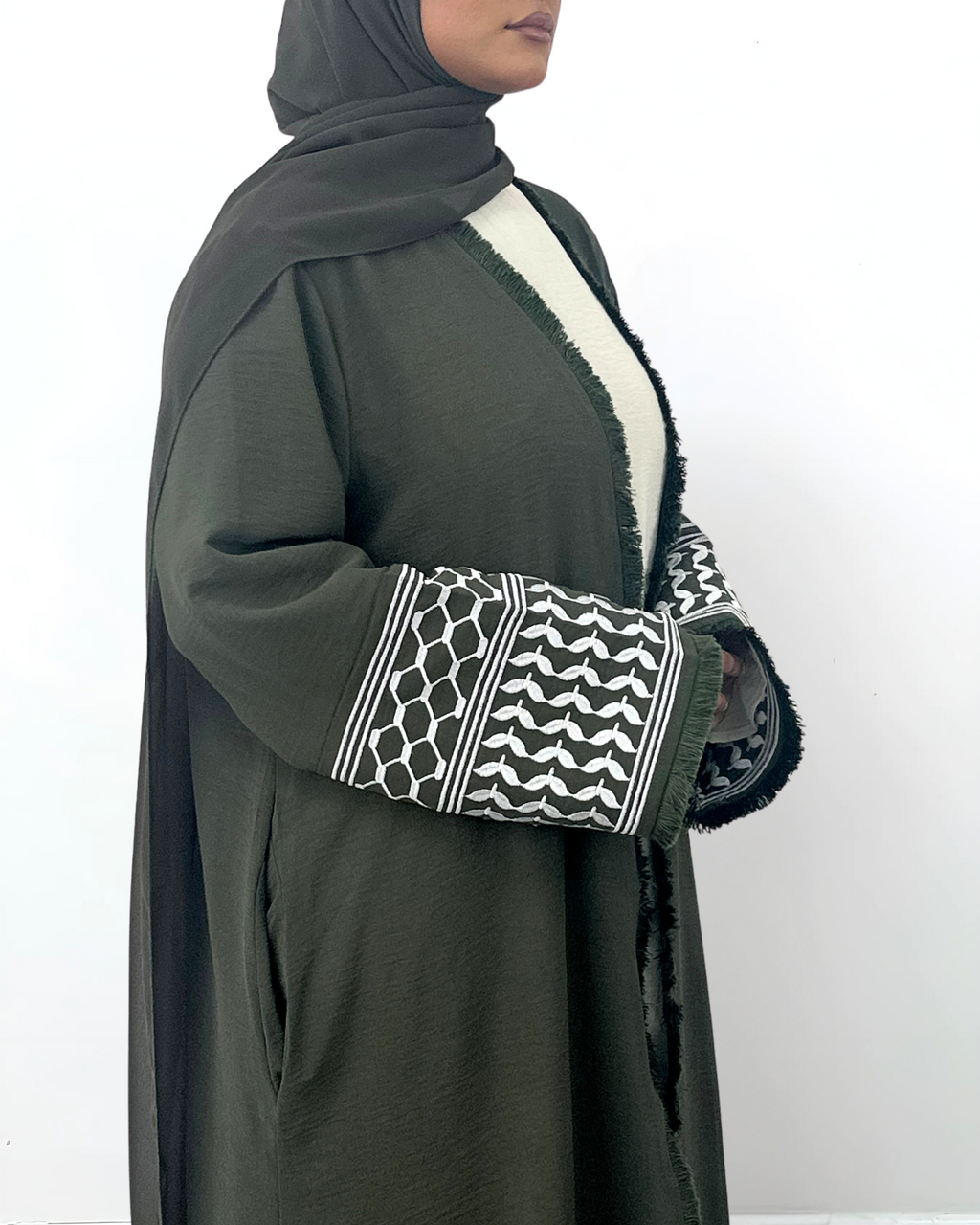 Heritage Drape Abaya - Olive
