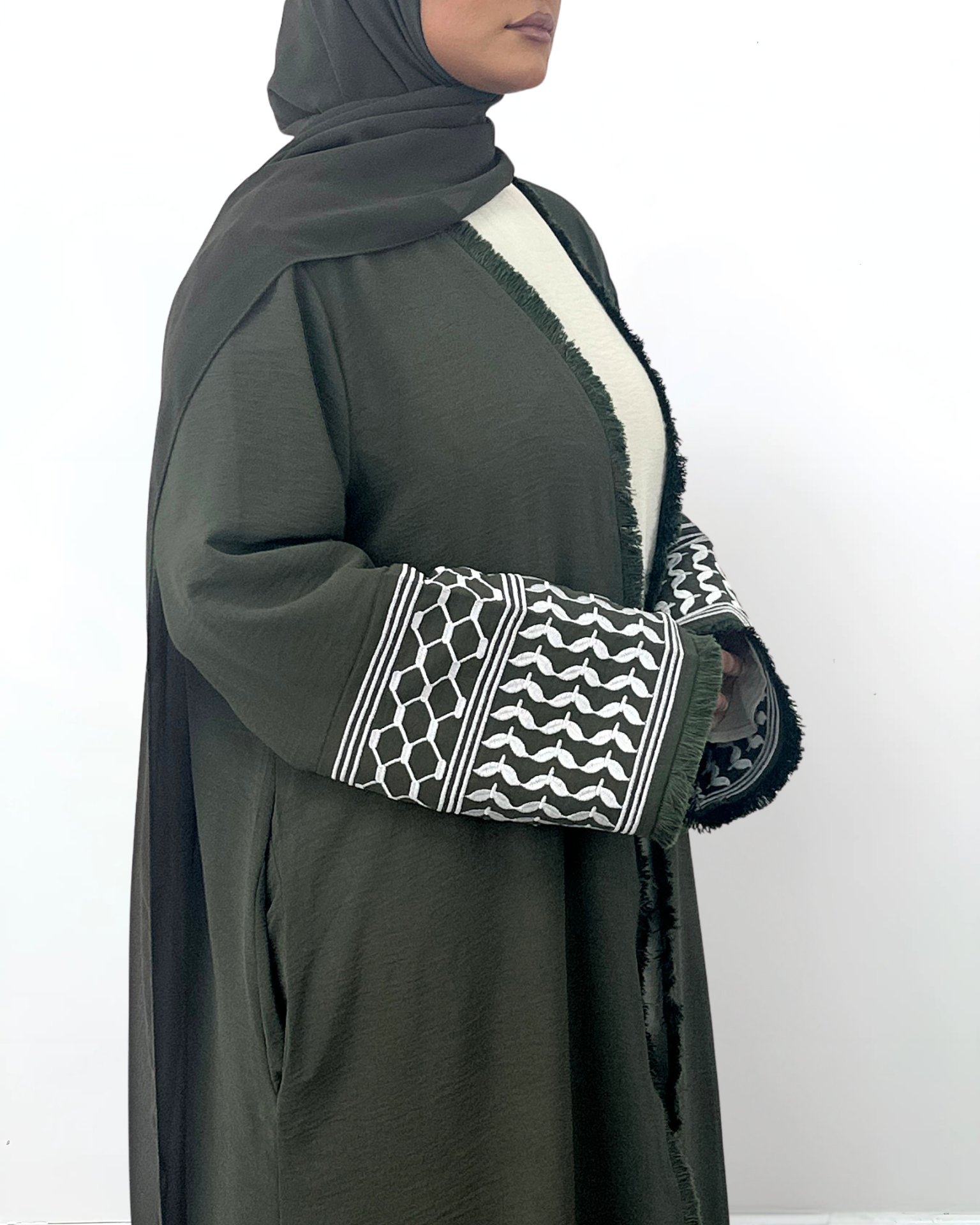 Heritage Drape Abaya - Olive
