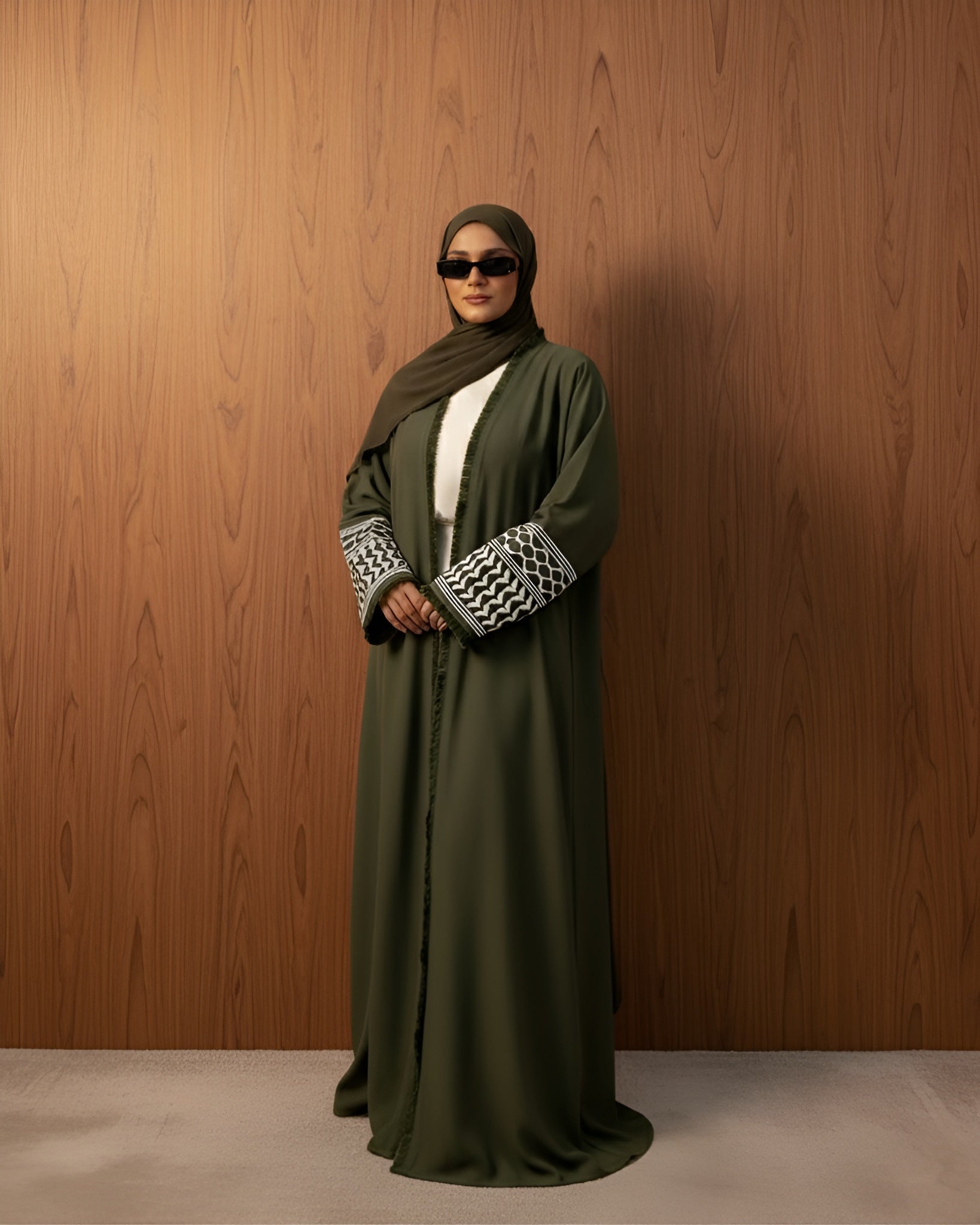 Heritage Drape Abaya - Olive