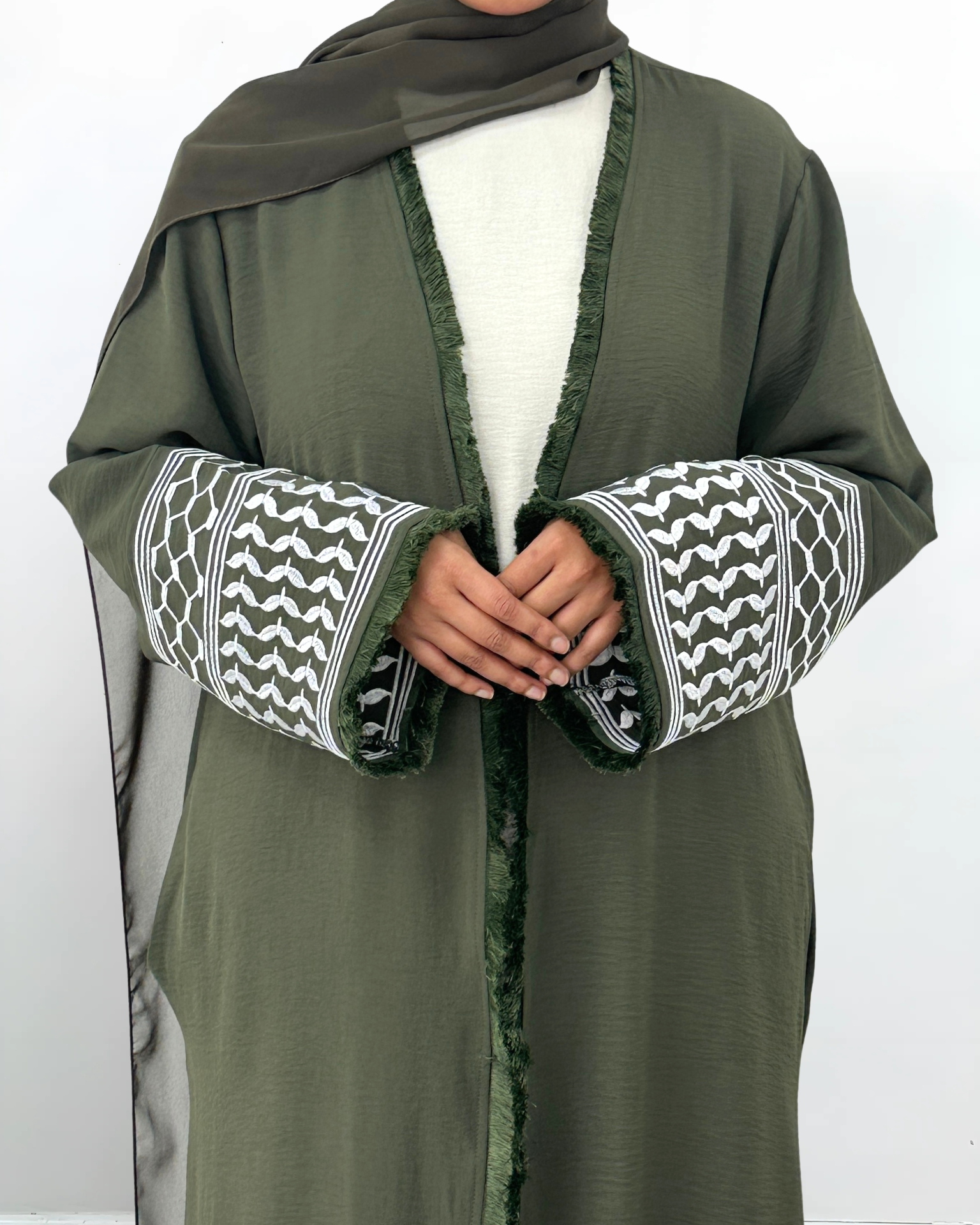 Heritage Drape Abaya - Olive