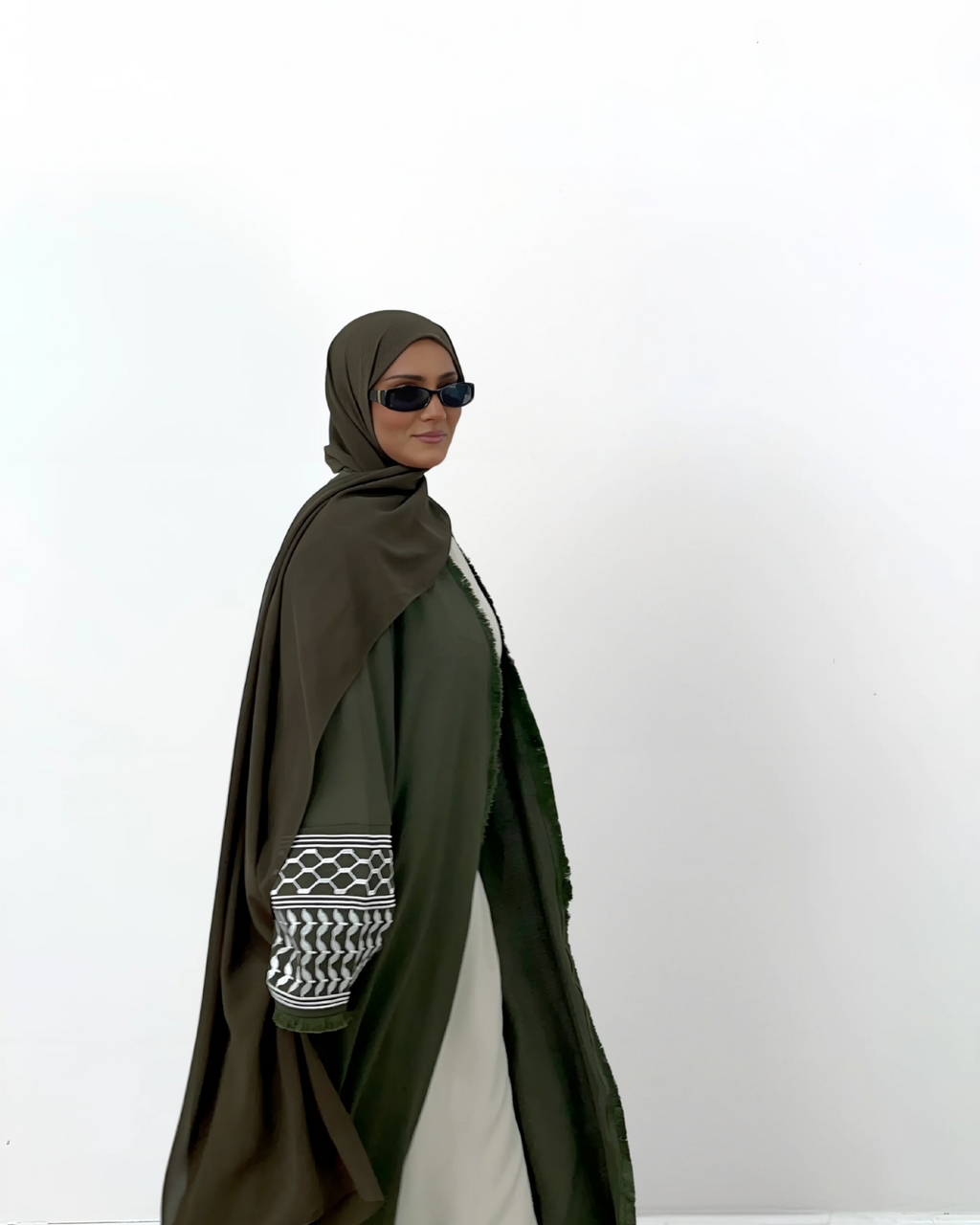 Heritage Drape Abaya - Olive