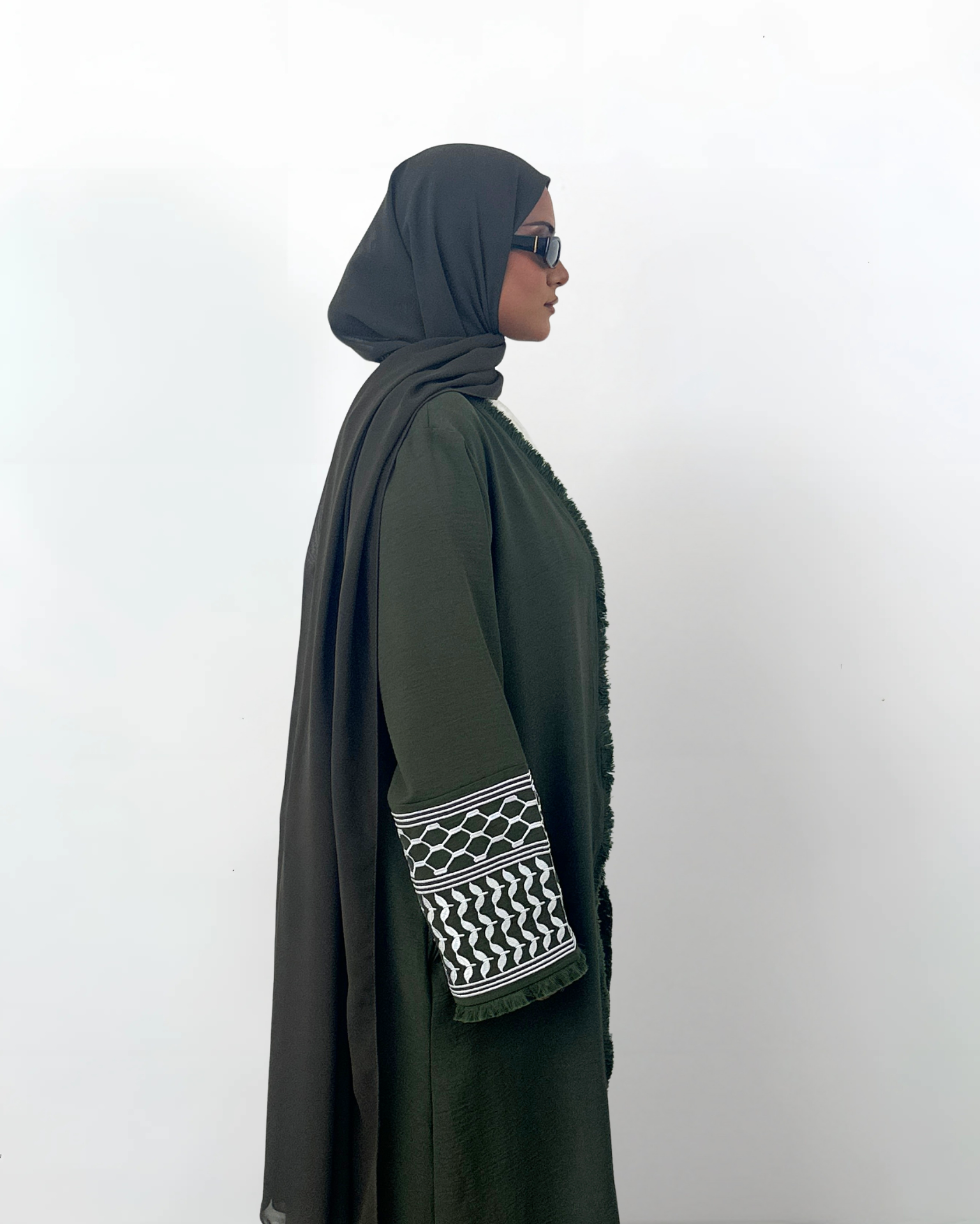 Heritage Drape Abaya - Olive